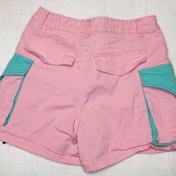 Pink and blue cargo shorts - Picture 4 of 4